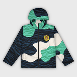 Ветровка с капюшоном женская Текстурный милитари камуфляж, цвет: 3D-черный