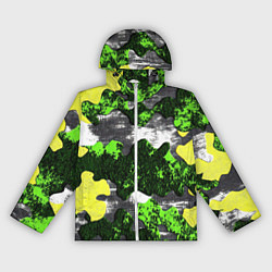 Ветровка с капюшоном женская Камуфляж из брызг краски, цвет: 3D-белый