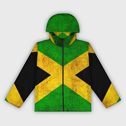Ветровка с капюшоном женская Jamaica flag, цвет: 3D-черный