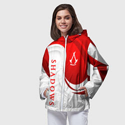 Ветровка с капюшоном женская Assassins creed - shadows, цвет: 3D-белый — фото 2