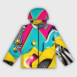 Ветровка с капюшоном женская Праздничная абстракция, цвет: 3D-черный