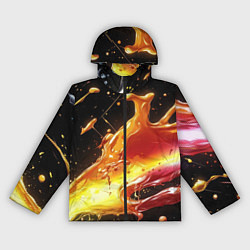 Ветровка с капюшоном женская Динамичная краска текстура, цвет: 3D-черный