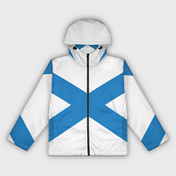 Ветровка с капюшоном женская Военно-морской флот: Андреевский флаг, цвет: 3D-черный