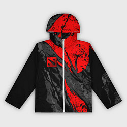Ветровка с капюшоном женская Дота 2 - красная абстракция, цвет: 3D-белый