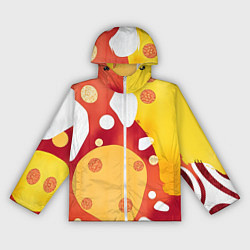 Ветровка с капюшоном женская Теплая африканская абстракция, цвет: 3D-белый