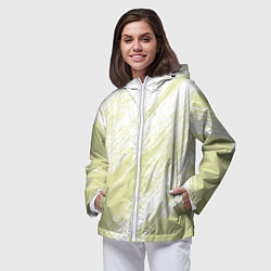 Ветровка с капюшоном женская The color is white and yellow, цвет: 3D-белый — фото 2