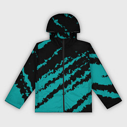 Ветровка с капюшоном женская The color is black and light blue, цвет: 3D-черный