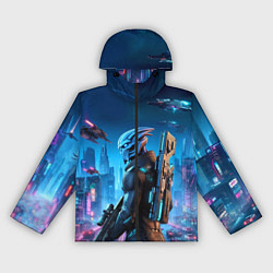 Ветровка с капюшоном женская Mass Effect - neon glow fantastic, цвет: 3D-черный