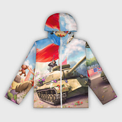 Ветровка с капюшоном женская Русский танк, цвет: 3D-белый