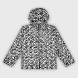 Ветровка с капюшоном женская Чёрно-белый текстурный, цвет: 3D-черный
