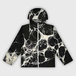 Ветровка с капюшоном женская Бело-черная потертая текстура, цвет: 3D-белый