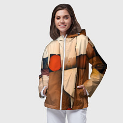 Ветровка с капюшоном женская Фрагментированная композиция, цвет: 3D-белый — фото 2
