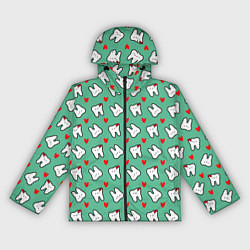 Ветровка с капюшоном женская Довольные зубы, цвет: 3D-черный