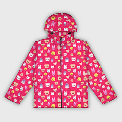 Ветровка с капюшоном женская Skzoo pattern pink, цвет: 3D-черный