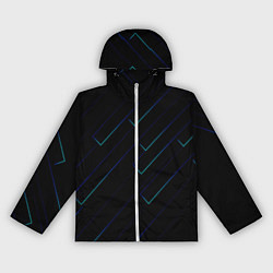 Ветровка с капюшоном женская Color blue black, цвет: 3D-белый