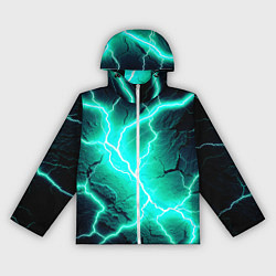 Ветровка с капюшоном женская Color light blue black, цвет: 3D-белый