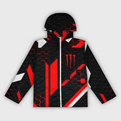 Ветровка с капюшоном женская Monster energy sport geometry, цвет: 3D-белый