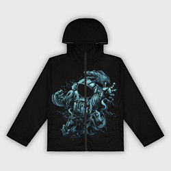 Ветровка с капюшоном женская Космонавт в опасности, цвет: 3D-черный