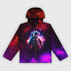 Ветровка с капюшоном женская Космонавт пламенный, цвет: 3D-черный