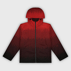 Ветровка с капюшоном женская Градиент красный текстурные полосы, цвет: 3D-черный