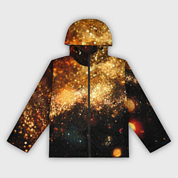 Ветровка с капюшоном женская Текстура золотые блестки на черном, цвет: 3D-черный