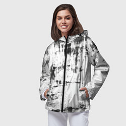 Ветровка с капюшоном женская Color black and white, цвет: 3D-черный — фото 2