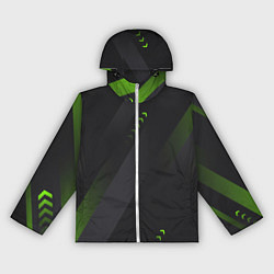 Ветровка с капюшоном женская Color black green, цвет: 3D-белый