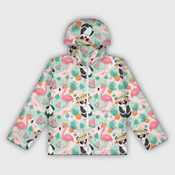 Женская ветровка Панда фламинго лето ананас