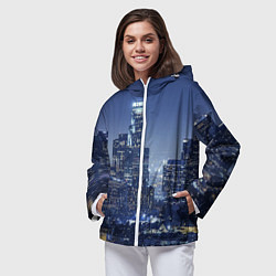 Ветровка с капюшоном женская City, цвет: 3D-белый — фото 2