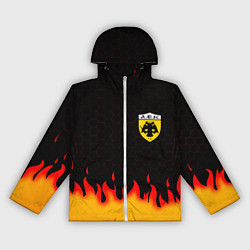 Ветровка с капюшоном женская AEK fire hexagon, цвет: 3D-белый