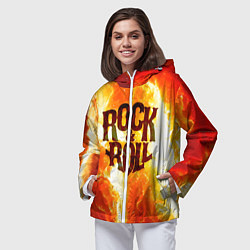 Ветровка с капюшоном женская Рок н ролл, цвет: 3D-белый — фото 2