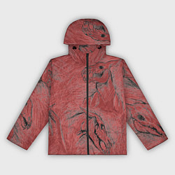 Ветровка с капюшоном женская Черепа лошадей - эскиз, цвет: 3D-черный