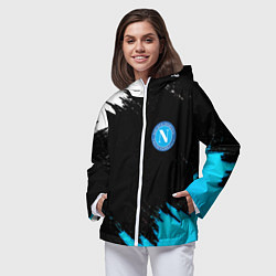 Ветровка с капюшоном женская Napoli краски текстура, цвет: 3D-белый — фото 2