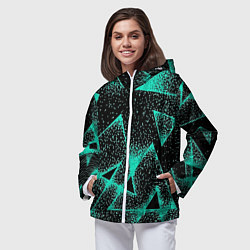 Ветровка с капюшоном женская The triangle is light blue, цвет: 3D-белый — фото 2