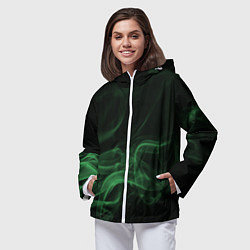 Ветровка с капюшоном женская Color smoke green, цвет: 3D-белый — фото 2