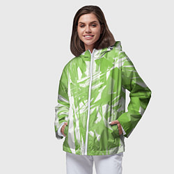 Ветровка с капюшоном женская Color white green, цвет: 3D-белый — фото 2