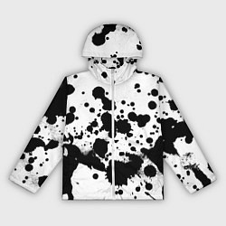 Ветровка с капюшоном женская Брызги черной краски, цвет: 3D-белый