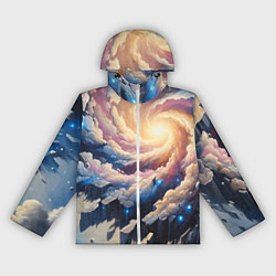 Ветровка с капюшоном женская Космическая галактика - нейроарт фантазия, цвет: 3D-белый