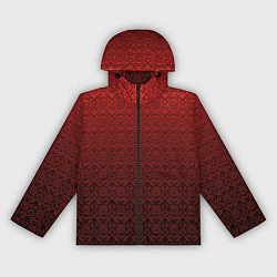 Женская ветровка Тёмно-красный цветочный орнамент градиент