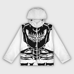 Ветровка с капюшоном женская Skeleton череп, цвет: 3D-белый