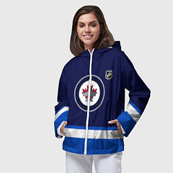 Ветровка с капюшоном женская Виннипег Джетс хоккей, цвет: 3D-белый — фото 2