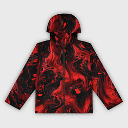 Женская ветровка Красно-черные разводы краски - абстрактный узор