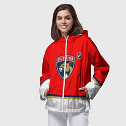 Ветровка с капюшоном женская Флорида Пантерз хоккей, цвет: 3D-белый — фото 2