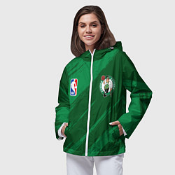 Ветровка с капюшоном женская Boston Celtics NBA basketball, цвет: 3D-белый — фото 2