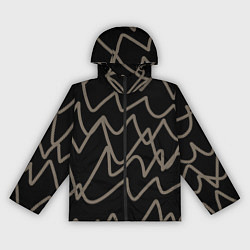 Ветровка с капюшоном женская Кривые рукописные линии чёрно-коричневый, цвет: 3D-черный