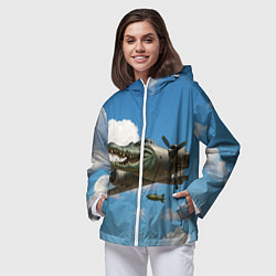 Ветровка с капюшоном женская Бомбардиро крокодило, цвет: 3D-белый — фото 2