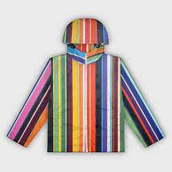 Ветровка с капюшоном женская Разноцветная полоска, цвет: 3D-белый