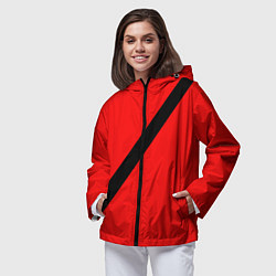 Ветровка с капюшоном женская Ремень безопасности, красный, цвет: 3D-черный — фото 2