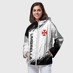 Ветровка с капюшоном женская Амбрелла - белые соты, цвет: 3D-белый — фото 2