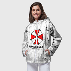 Ветровка с капюшоном женская Umbrella - white dirt, цвет: 3D-белый — фото 2